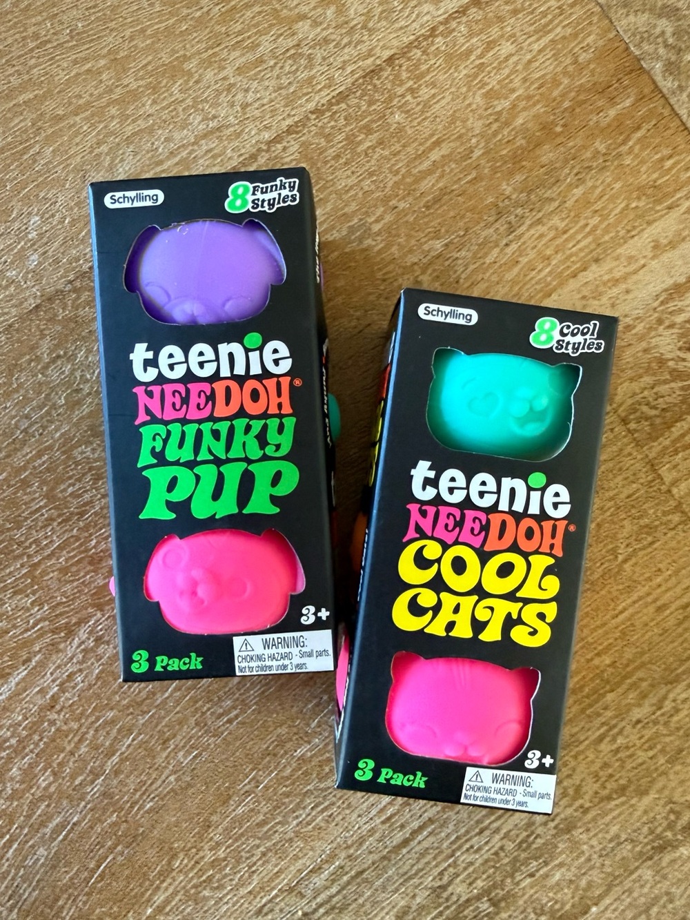 Needoh Teenie Funky Pup AND Teenie Cool Kittens Duo 3-Packs 💜💚🩷